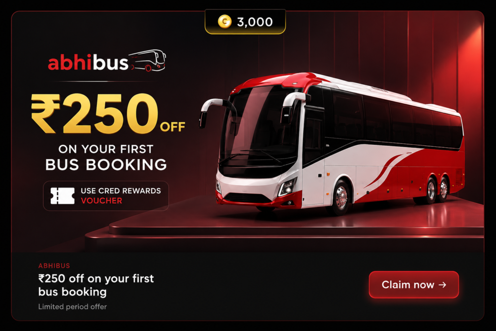 Get ₹250 OFF on AbhiBus Bus Booking via CRED – Step-by-Step Guide (2026)